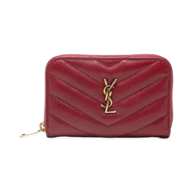 Saint Laurent Women's Cassandra Change Purse "Deeply Red"