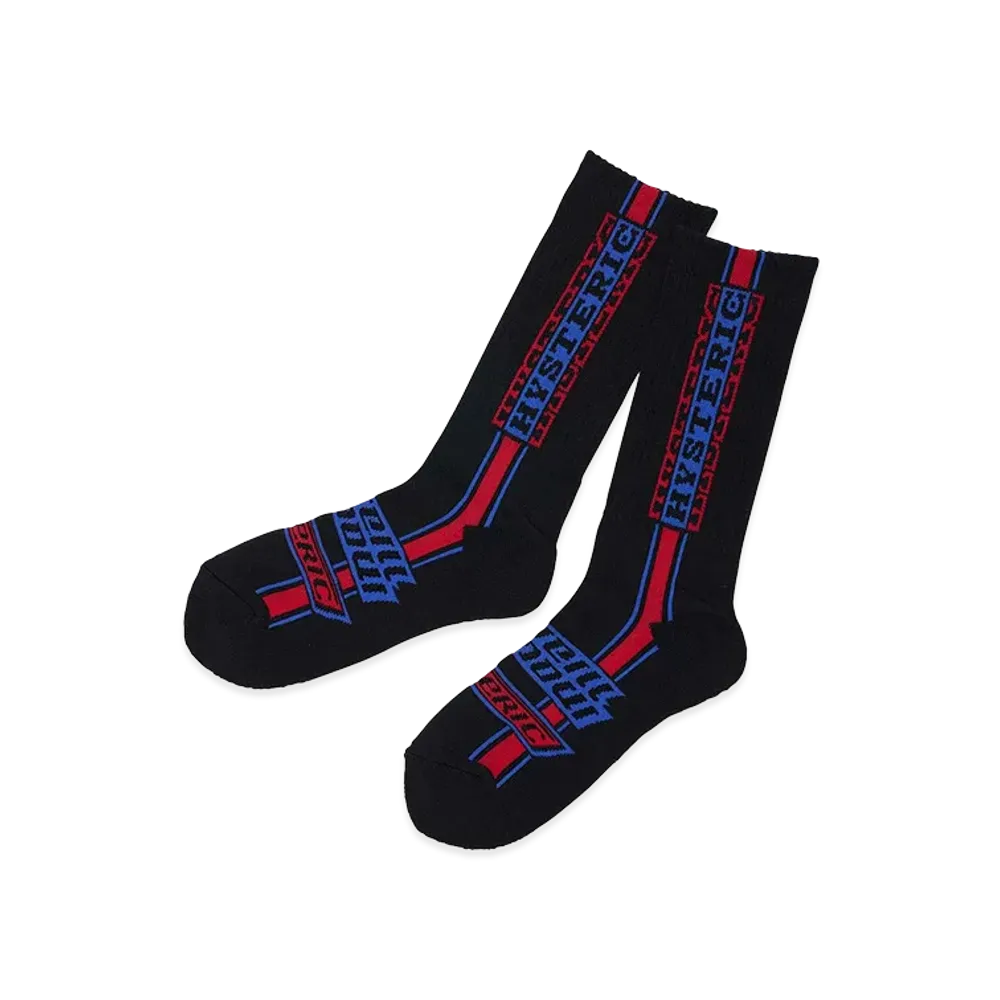 HYSTERIC GLAMOUR HG Pit Crew Sports Socks "Black/Red"