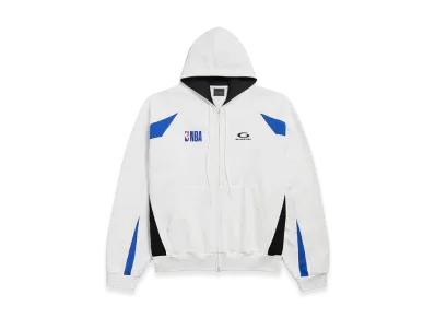 BALENCIAGA x NBA Collaboration Oversized Zip-Up Hoodie "White/Multicolor"