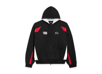 BALENCIAGA x NBA Collaboration Oversized Zip-Up Hoodie "Black/Multicolor"