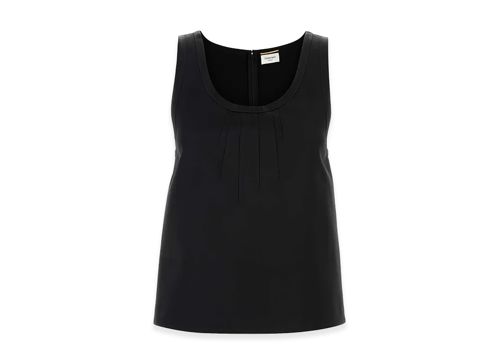 Saint Laurent Women's Satin Tank Top "Black"
