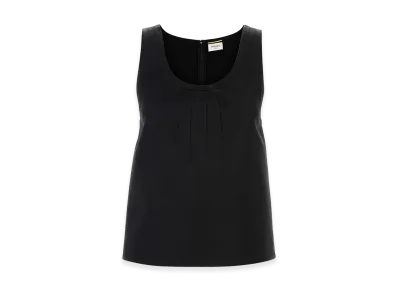 Saint Laurent Women's Satin Tank Top "Black"