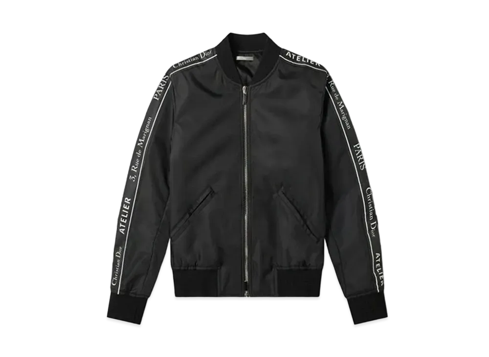 Dior HOMME Atelier Logo Tape MA-1 Bomber Jacket Blouson "Black"