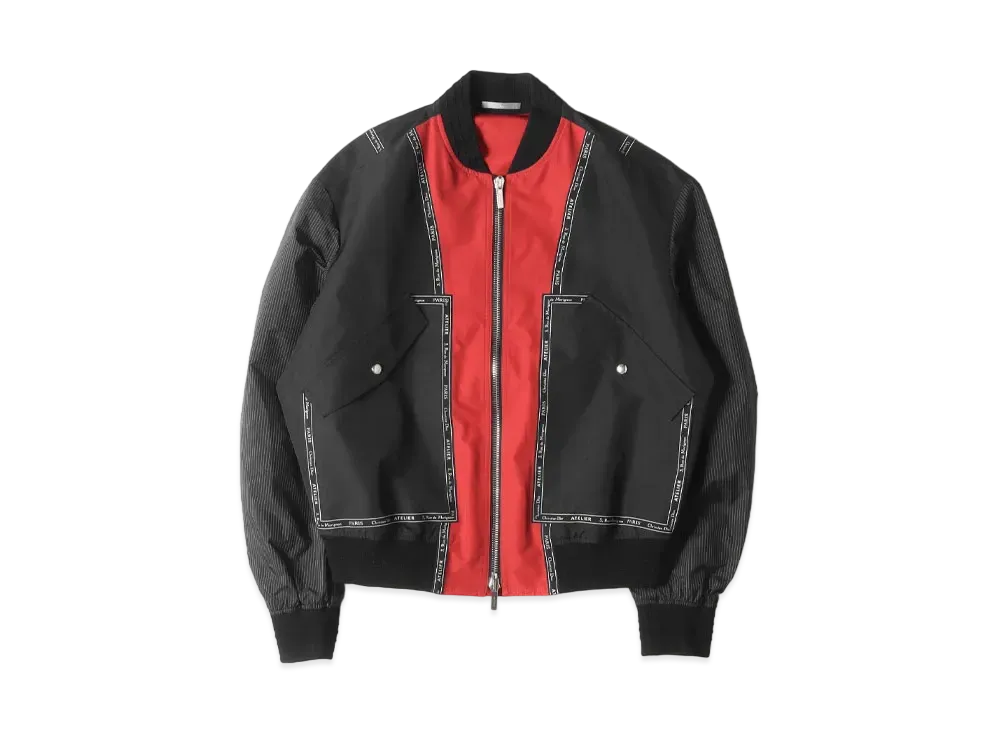 Dior HOMME Atelier Logo Line Tape Double Zip Blouson "Black/Red"