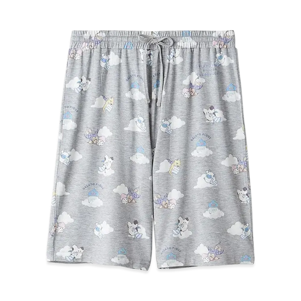 GELATO PIQUE x DRAGON QUEST Allover Pattern Half Pants "Grey"