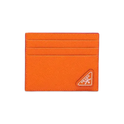 PRADA Saffiano Leather Card Case "Orange"