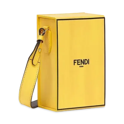 FENDI Vertical Box Leather Bag "Yellow"