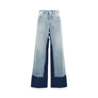 MM6 Maison Margiela Women's Contrast Insert Jeans "Light Blue"