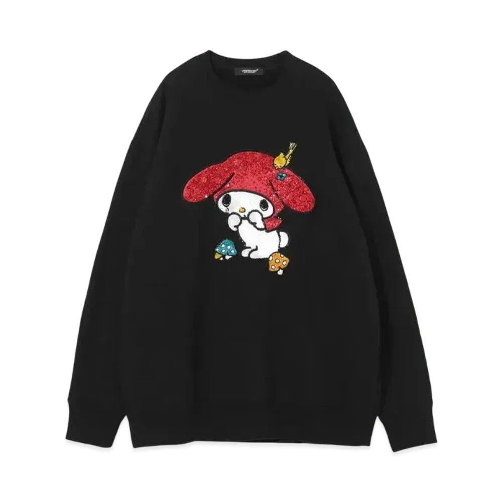 UNDERCOVER x SANRIO Sequins Big Sweatshirt ‎My Melody "Black"