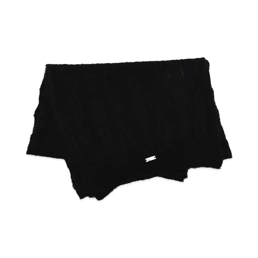 Herno Women's Resort Cable Knit Scarf "Black"