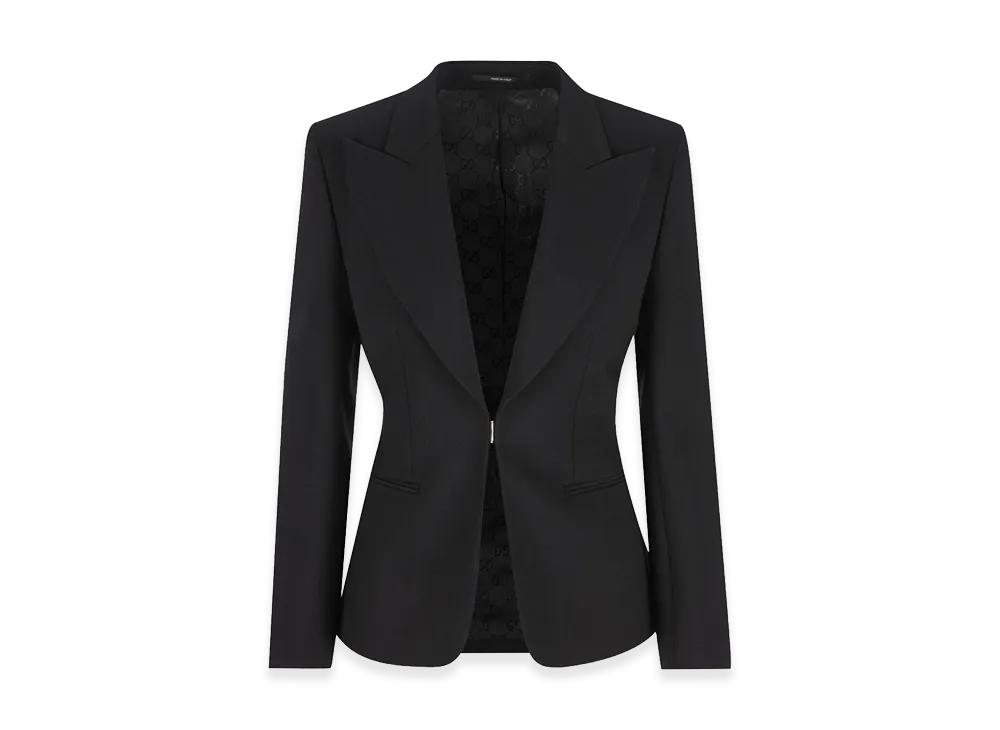 GUCCI Women's Stretch Wool Blend Blazer "Black"