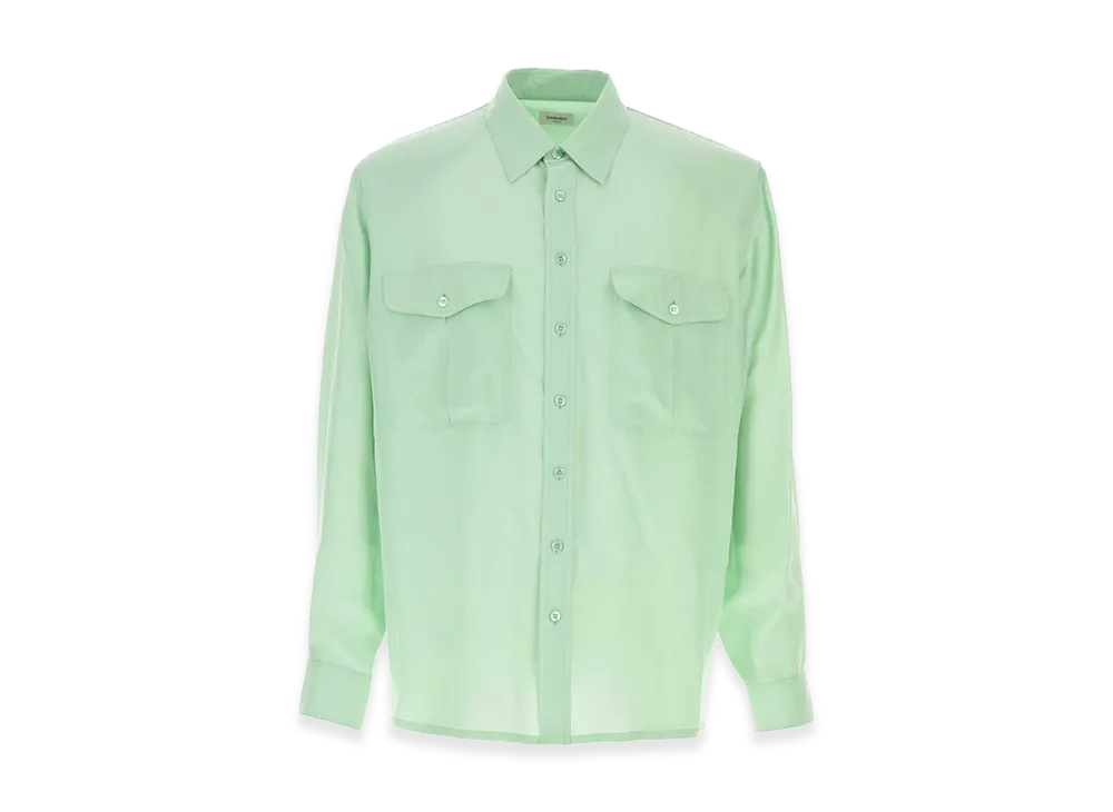 Saint Laurent Mint Satin Shirt "Green"