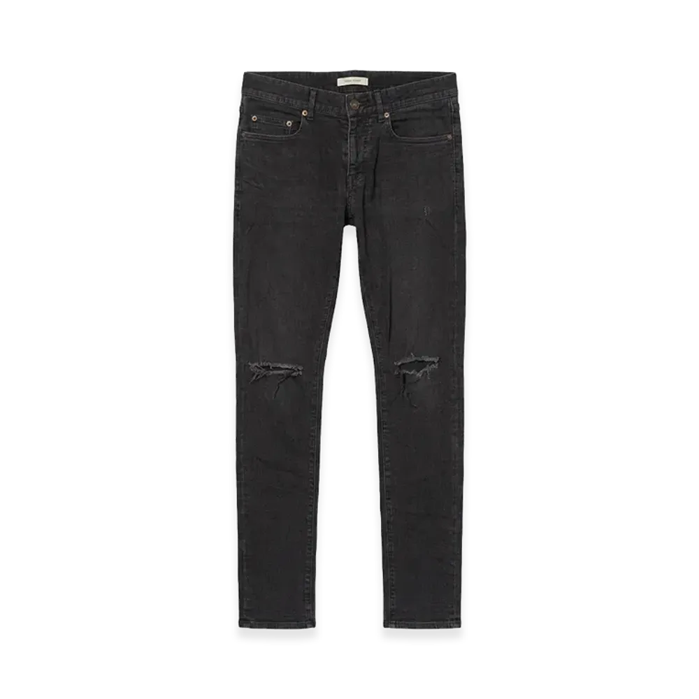 Saint Laurent Knee Distressed Skinny Jeans "Black"