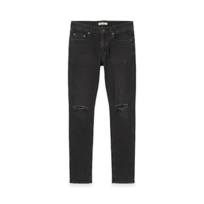 Saint Laurent Knee Distressed Skinny Jeans "Black"