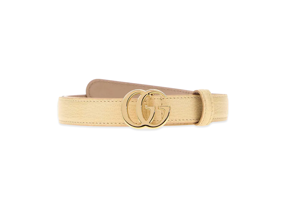 GUCCI Women's Pastel Leather GG Marmont Belt "Beige/Yellow"