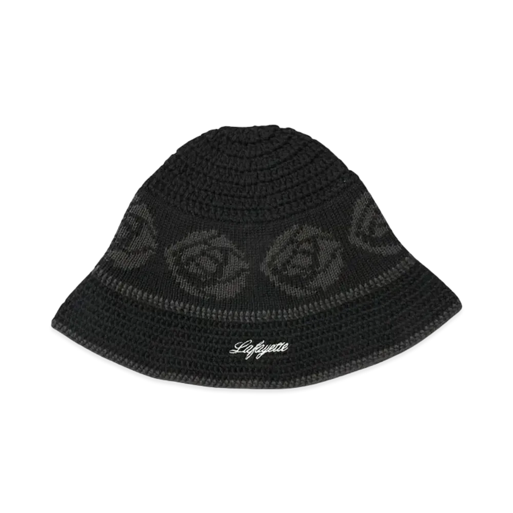 LFYT ROSE KNIT BUCKET HAT "BLACK"