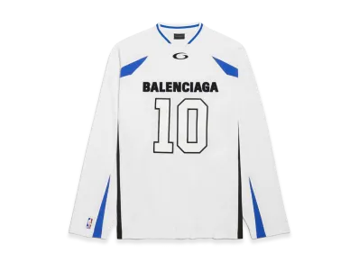 BALENCIAGA x NBA Collaboration Oversized Long Sleeve T-Shirt "White/Multicolor"