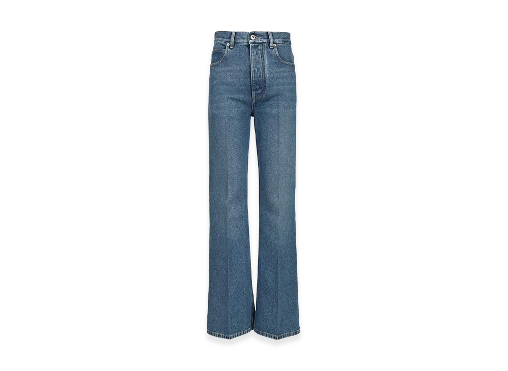 Bottega Veneta Women's Medium Indigo Denim Flared Jeans High Waist "Blue"