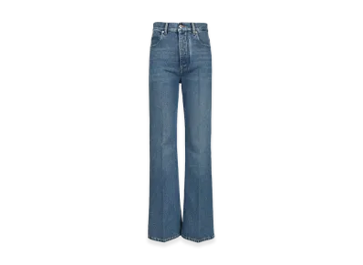 Bottega Veneta Women's Medium Indigo Denim Flared Jeans High Waist "Blue"