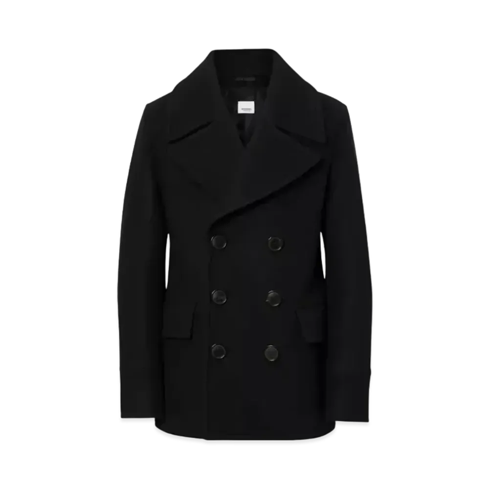Burberry Men's Wool Blend Pea Coat "Black"