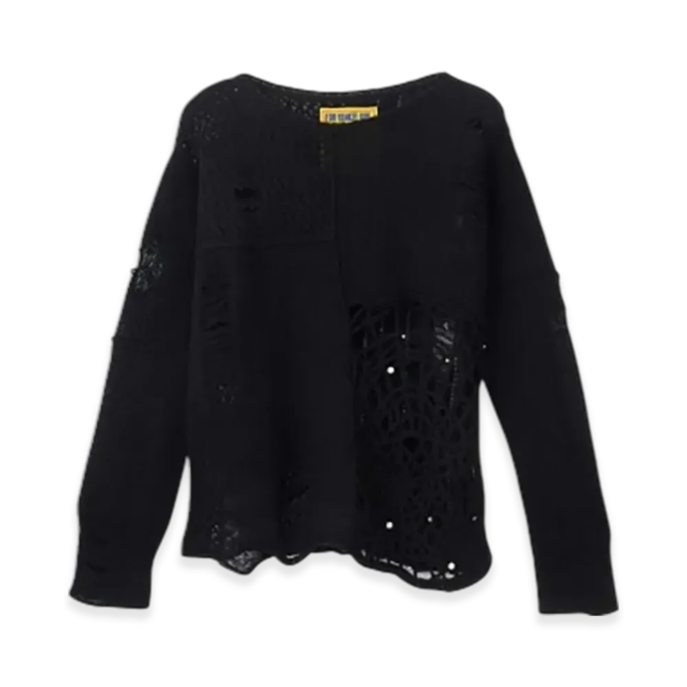 HYSTERIC GLAMOUR Spider Web Crash Sweater "Black"