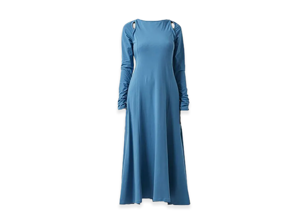 CASA FLINE Women's Back Open Cut & Sew Dress "Blue"