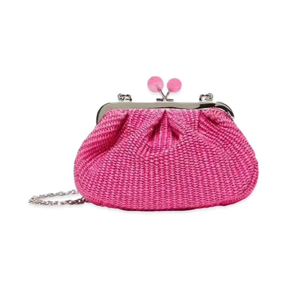 Max Mara Palmas Raffia Look Small Pasticino Bag "Fuchsia Pink"