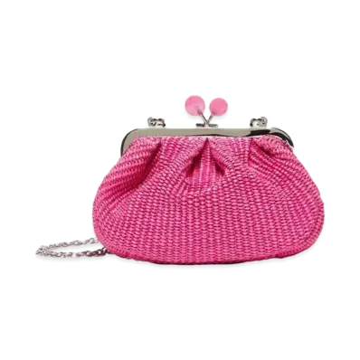 Max Mara Palmas Raffia Look Small Pasticino Bag "Fuchsia Pink"