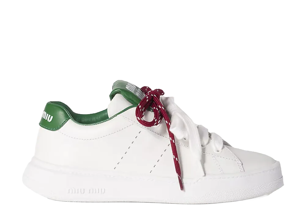MIU MIU Women's Leather Sneakers "White"
