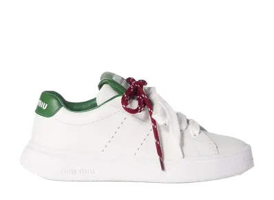 MIU MIU Women's Leather Sneakers "White"