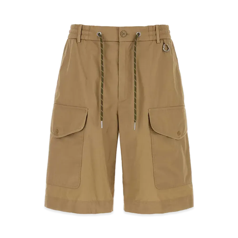 MONCLER Biscuit Cotton Bermuda Shorts "Beige"