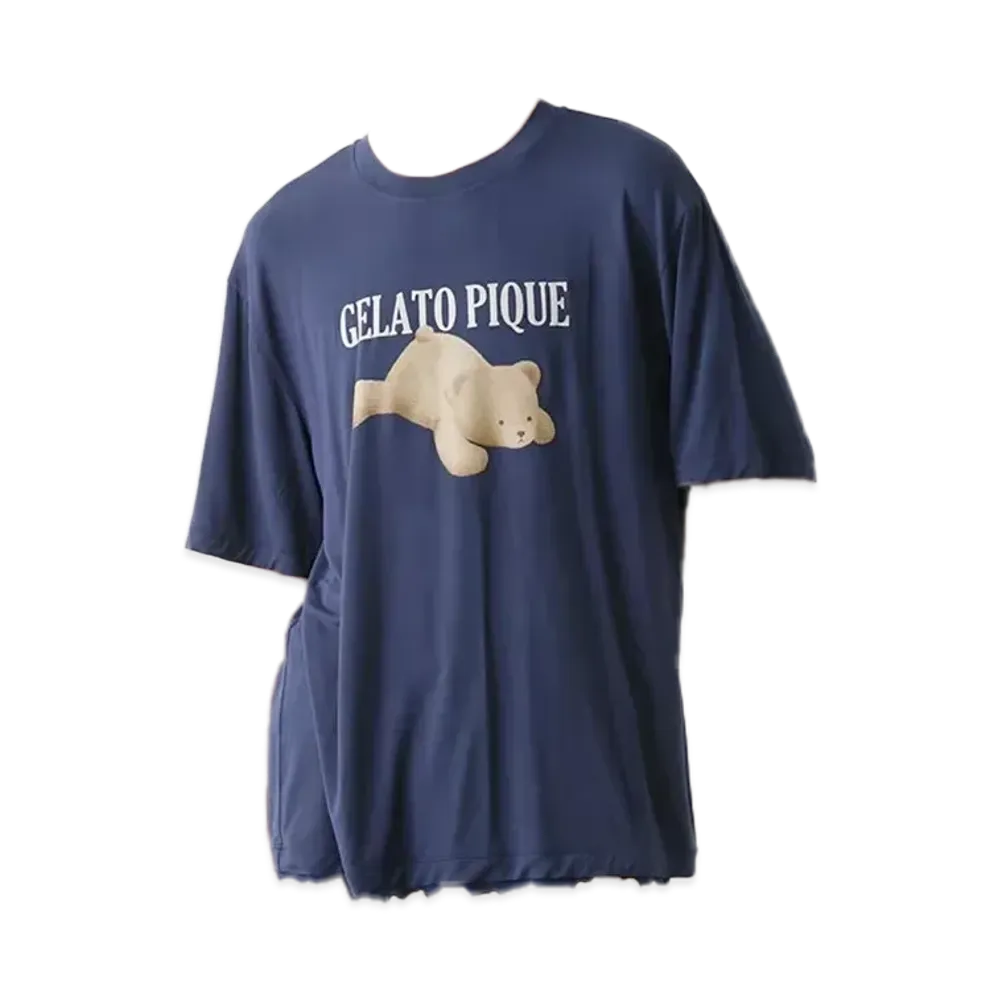 GELATO PIQUE Homme Cool Touch Sensation Cool Rayon Dessert Logo T-Shirt "Blue"