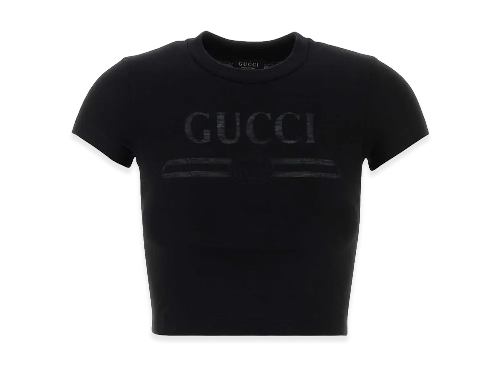 GUCCI Women's Cotton Blend T-Shirt "Black"