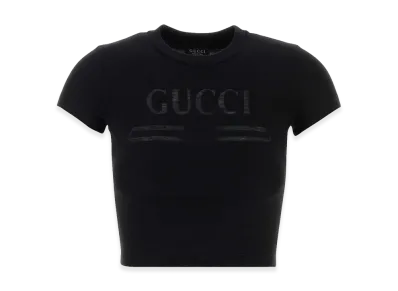 GUCCI Women's Cotton Blend T-Shirt "Black"
