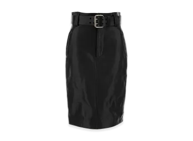 Saint Laurent Women's Leather Skirt "Black"