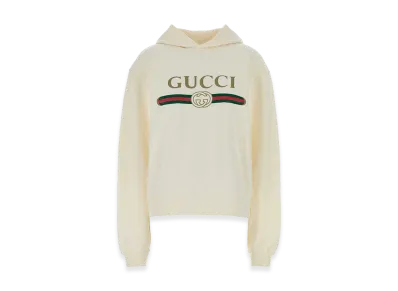GUCCI Women's Cream Cotton Blend Sweatshirt "White"