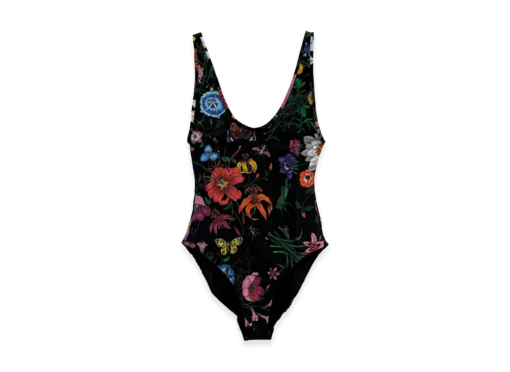 GUCCI Women's 'Gucci Flora' One-Piece Swimsuit "Black"