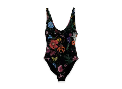 GUCCI Women's 'Gucci Flora' One-Piece Swimsuit "Black"