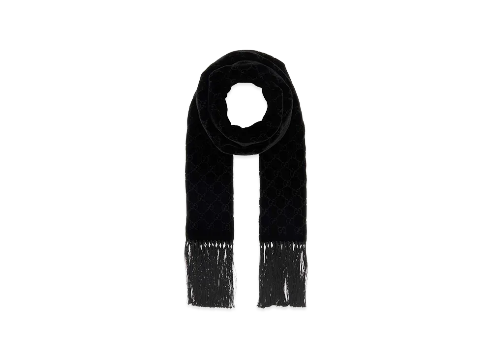 GUCCI Velvet Scarf "Black"