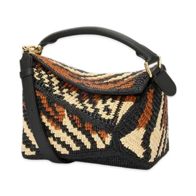 LOEWE Puzzle Edge Bag Small "Black/Honey Gold"