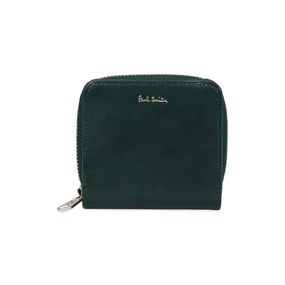 Paul Smith Vegetarian Round Zip Bifold Wallet "DarkGreen"