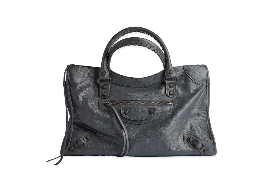 BALENCIAGA Women's Borsa Le City Medium In Pelle Arena "Gray"