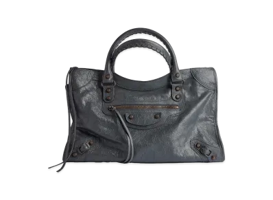 BALENCIAGA Women's Borsa Le City Medium In Pelle Arena "Gray"