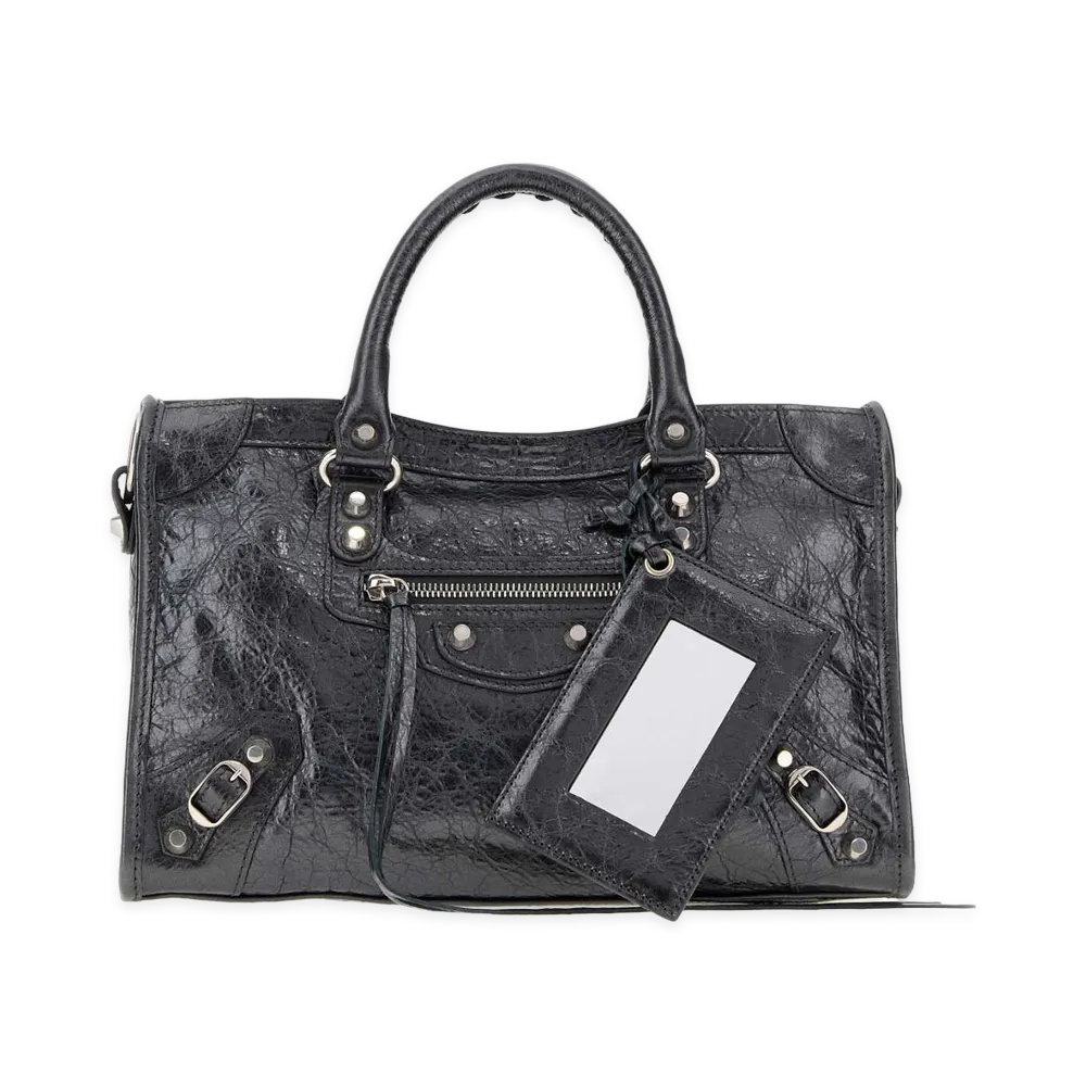 BALENCIAGA Women's Leather Small Le City Handbag "Gray"