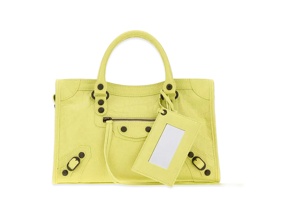 BALENCIAGA Women's Fluo Leather Small Le City Handbag "Yellow"