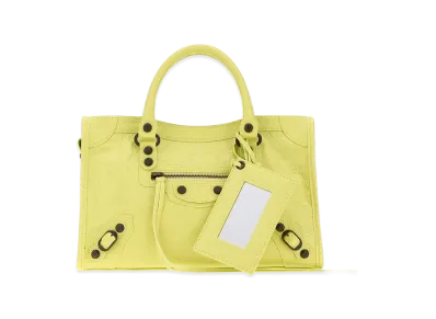 BALENCIAGA Women's Fluo Leather Small Le City Handbag "Yellow"