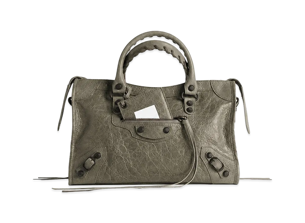 BALENCIAGA Women's Le City Small Bag In Arena Lambskin With Brass Finishing "Green"