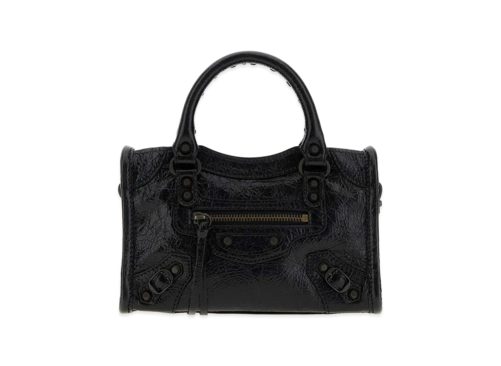 BALENCIAGA Women's Leather Nano Le City Handbag "Black"
