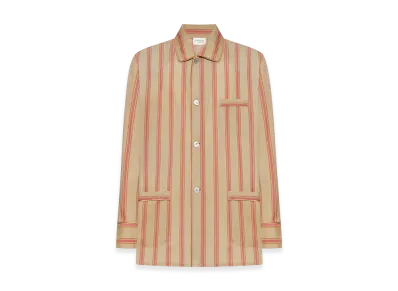 Saint Laurent Twill Shirt With Striped Pattern "Ivory"