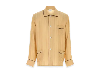 Saint Laurent Embroidered Crepe Shirt "Beige"